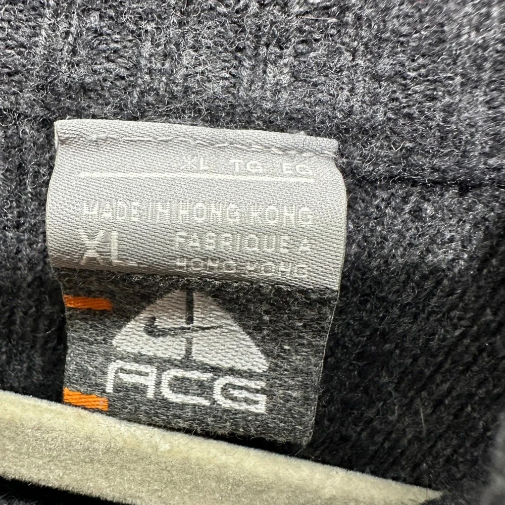 VTG Nike ACG‎ 1/4 Zip Pullover Sweater Men XL Gray Lambs Wool Blend Minimalist